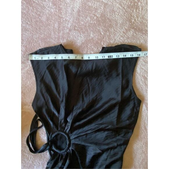 House of Harlow 1960 Women's Black Ruched Keyhole Maxi Satin Dress Size XS NEW - Picture 14 of 15